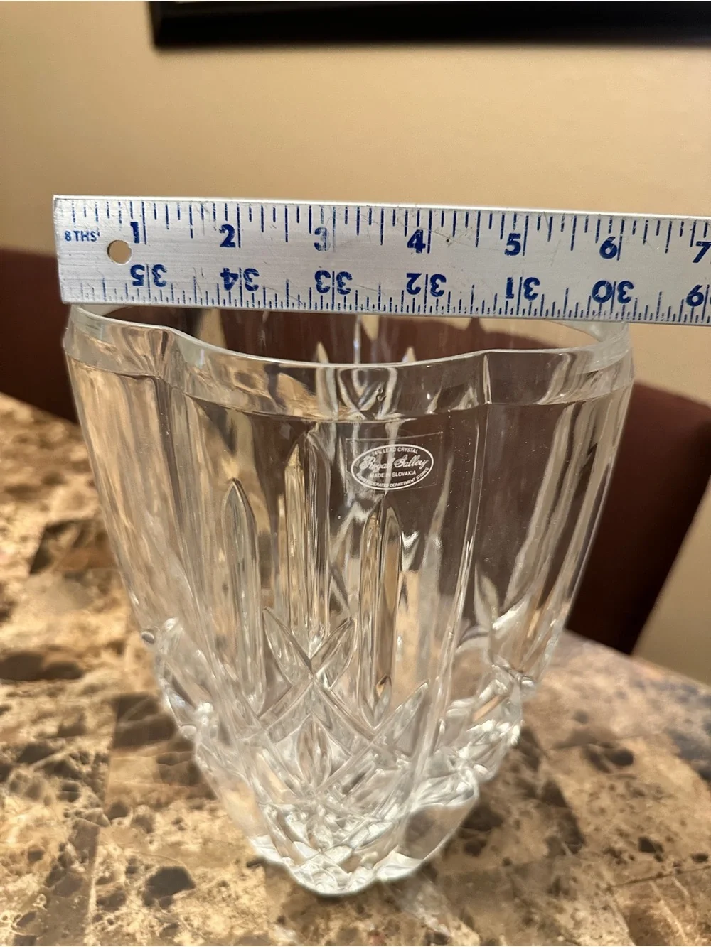 Clear Crystal Glass Vase - Elegant Cut Design